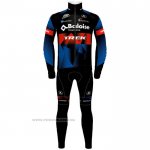 2021 Maillot Cyclisme Trek Noir Rouge Bleu Manches Longues et Cuissard