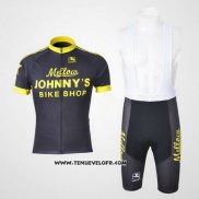 2010 Maillot Ciclismo Johnnys Noir et Jaune Manches Courtes et Cuissard