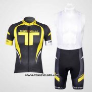 2011 Maillot Ciclismo Castelli Jaune et Noir Manches Courtes et Cuissard