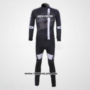 2011 Maillot Ciclismo Giordana Noir et Blanc Manches Longues et Cuissard