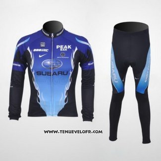 2011 Maillot Ciclismo Subaru Azur et Noir Manches Longues et Cuissard