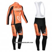 2013 Maillot Ciclismo Euskalte Orange Manches Longues et Cuissard