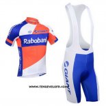 2013 Maillot Ciclismo Rabobank Bleu et Blanc Manches Courtes et Cuissard