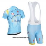 2014 Maillot Ciclismo Astana Bleu Clair Manches Courtes et Cuissard