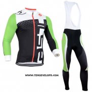 2014 Maillot Ciclismo Castelli Noir et Vert Manches Longues et Cuissard