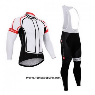 2015 Maillot Ciclismo Castelli Blanc Manches Longues et Cuissard