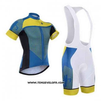 2015 Maillot Ciclismo Hincapie Bleu et Jaune Manches Courtes et Cuissard