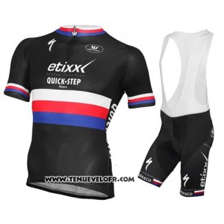 2015 Maillot Ciclismo UCI Mondo Champion Lider Quick Step Noir Manches Courtes et Cuissard