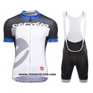 2016 Maillot Ciclismo Castelli Cervelo et Blanc et Bleu Manches Courtes et Cuissard