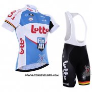 2016 Maillot Ciclismo Lotto Fix All Blanc et Bleu Manches Courtes et Cuissard