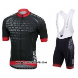 2016 Maillot Ciclismo Rose Noir et Rouge Manches Courtes et Cuissard