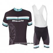 2017 Maillot Ciclismo Bianchi Blanc et Bleu Clair Manches Courtes et Cuissard