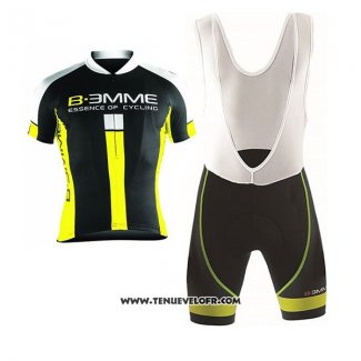 2017 Maillot Ciclismo Biemme Identity Noir et Jaune Manches Courtes et Cuissard