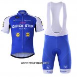 2017 Maillot Ciclismo Quick Step Floor Bleu Manches Courtes et Cuissard