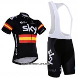 2017 Maillot Ciclismo Sky Champion Espagne Manches Courtes et Cuissard