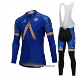 2018 Maillot Ciclismo Aqua Bleue Sport Bleu Manches Longues et Cuissard