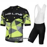 2018 Maillot Ciclismo Nalini AHS Discesa Noir et Vert Manches Courtes et Cuissard