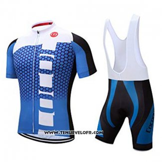 2019 Maillot Ciclismo Coconut Ropamo Bleu Blanc Manches Courtes et Cuissard