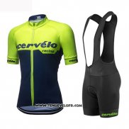 2019 Maillot Ciclismo Femme Cervelo Vert Noir Manches Courtes et Cuissard