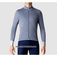 2019 Maillot Ciclismo La Passione Gris Blanc Manches Longues et Cuissard