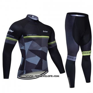 2019 Maillot Ciclismo Northwave Noir Gris Manches Longues et Cuissard