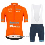 2019 Maillot Ciclismo Tour Down Under Ochre Orange Manches Courtes et Cuissard