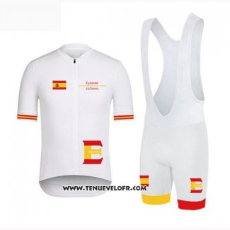 2019 Maillot Ciclismo Vuelta Espana Blanc Manches Courtes et Cuissard