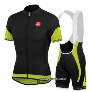 2020 Maillot Ciclismo Castelli Noir Vert Rouge Manches Courtes et Cuissard