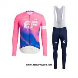 2020 Maillot Ciclismo Ef Education First Rose Manches Longues et Cuissard