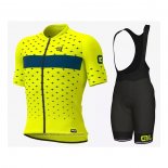 2021 Maillot Cyclisme ALE Jaune Bleu Manches Courtes et Cuissard