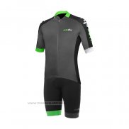 2021 Maillot Cyclisme RH+ Gris Vert Manches Courtes et Cuissard