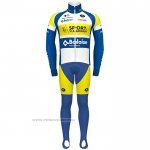 2021 Maillot Cyclisme Sport Vlaanderen Baloise Bleu Jaune Manches Longues et Cuissard