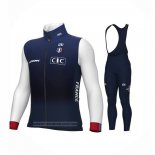 2023 Maillot Cyclisme France Bleu Blanc Manches Longues et Cuissard