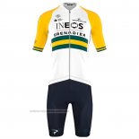 2023 Maillot Cyclisme Ineos Grenadiers Jaune Manches Courtes Et Cuissard