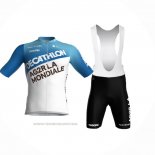 2024 Maillot Cyclisme Ag2r La Mondiale Blanc Bleu Manches Courtes Et Cuissard