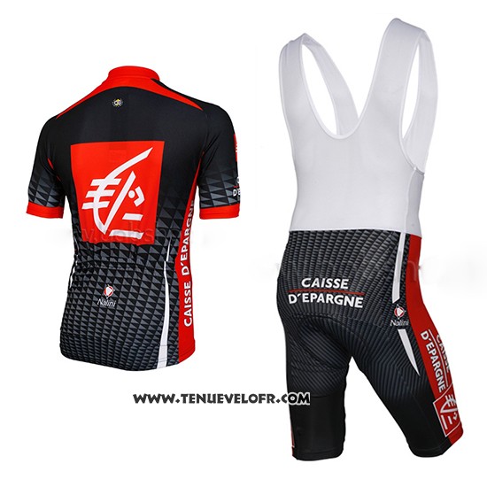 2010 Maillot Ciclismo Caisse d'epargne Noir et Blanc Manches Courtes et Cuissard