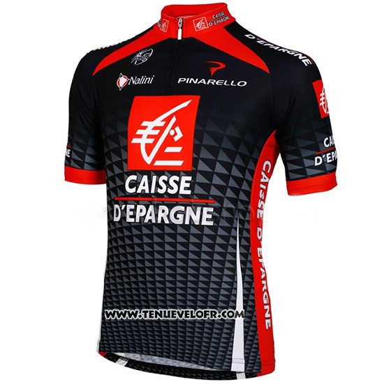 2010 Maillot Ciclismo Caisse d'epargne Noir et Blanc Manches Courtes et Cuissard