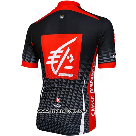 2010 Maillot Ciclismo Caisse d'epargne Noir et Blanc Manches Courtes et Cuissard