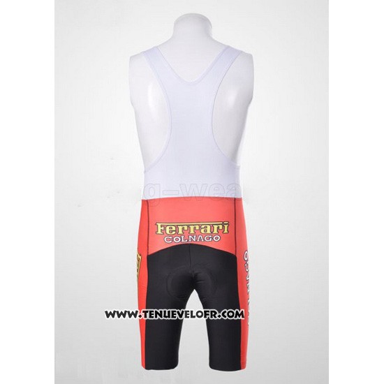 2010 Maillot Ciclismo Ferrari Noir et Rouge Manches Courtes et Cuissard