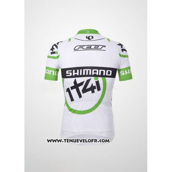2012 Maillot Ciclismo 1t4i Blanc et Vert Manches Courtes et Cuissard