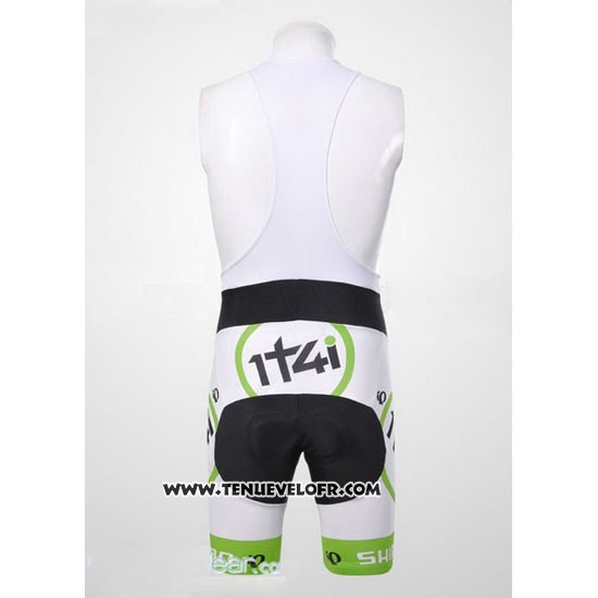 2012 Maillot Ciclismo 1t4i Blanc et Vert Manches Courtes et Cuissard