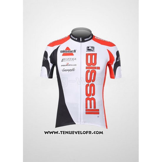 2012 Maillot Ciclismo Bissell Blanc et Rouge Manches Courtes et Cuissard