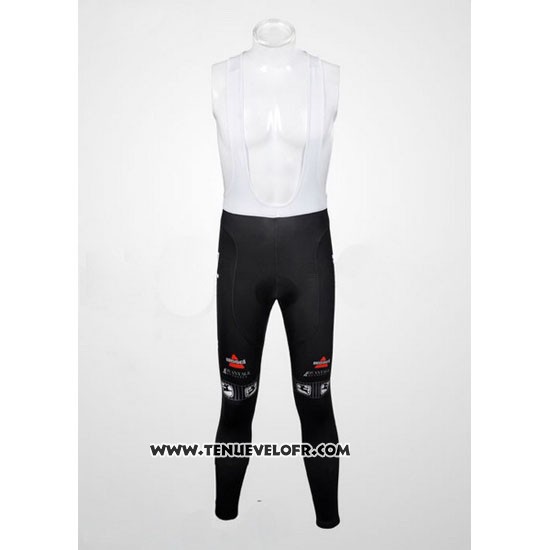 2012 Maillot Ciclismo Bissell Blanc et Rouge Manches Longues et Cuissard