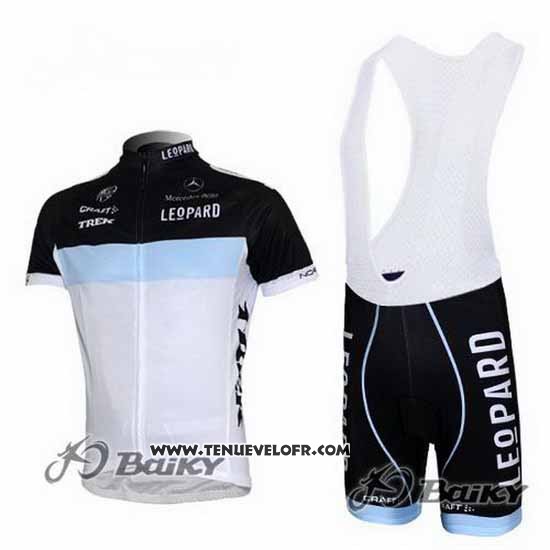 2012 Maillot Ciclismo Leopard Trek Noir et Blanc Manches Courtes et Cuissard
