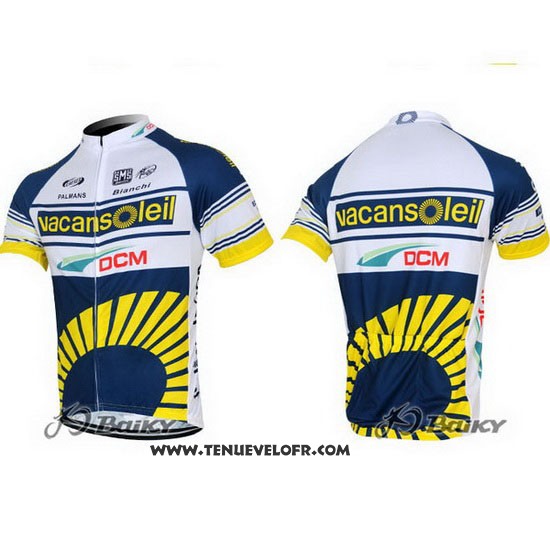 2012 Maillot Ciclismo Vacansoleil Jaune et Bleu Manches Courtes et Cuissard