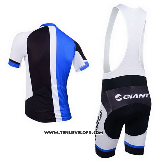 2013 Maillot Ciclismo Blanco Noir et Bleu Manches Courtes et Cuissard