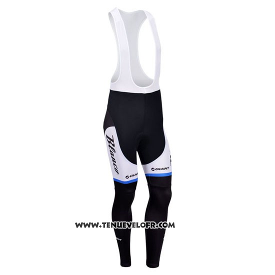 2013 Maillot Ciclismo Blanco Noir et Bleu Manches Longues et Cuissard