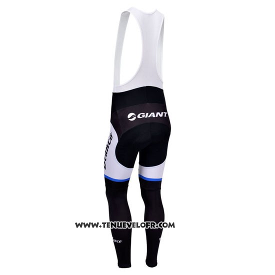 2013 Maillot Ciclismo Blanco Noir et Bleu Manches Longues et Cuissard