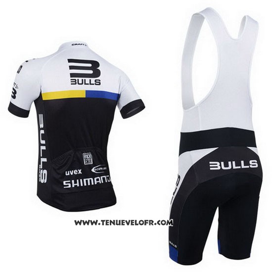 2013 Maillot Ciclismo Bulls Noir et Blanc Manches Courtes et Cuissard
