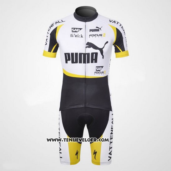 2013 Maillot Ciclismo Puma Noir et Blanc Manches Courtes et Cuissard